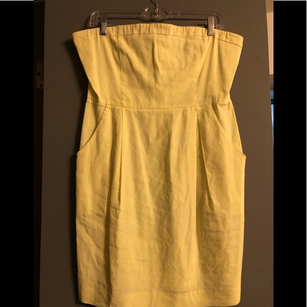 Theory Linen Strapless Dress